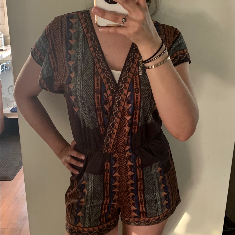Jealous tomato geometric print romper